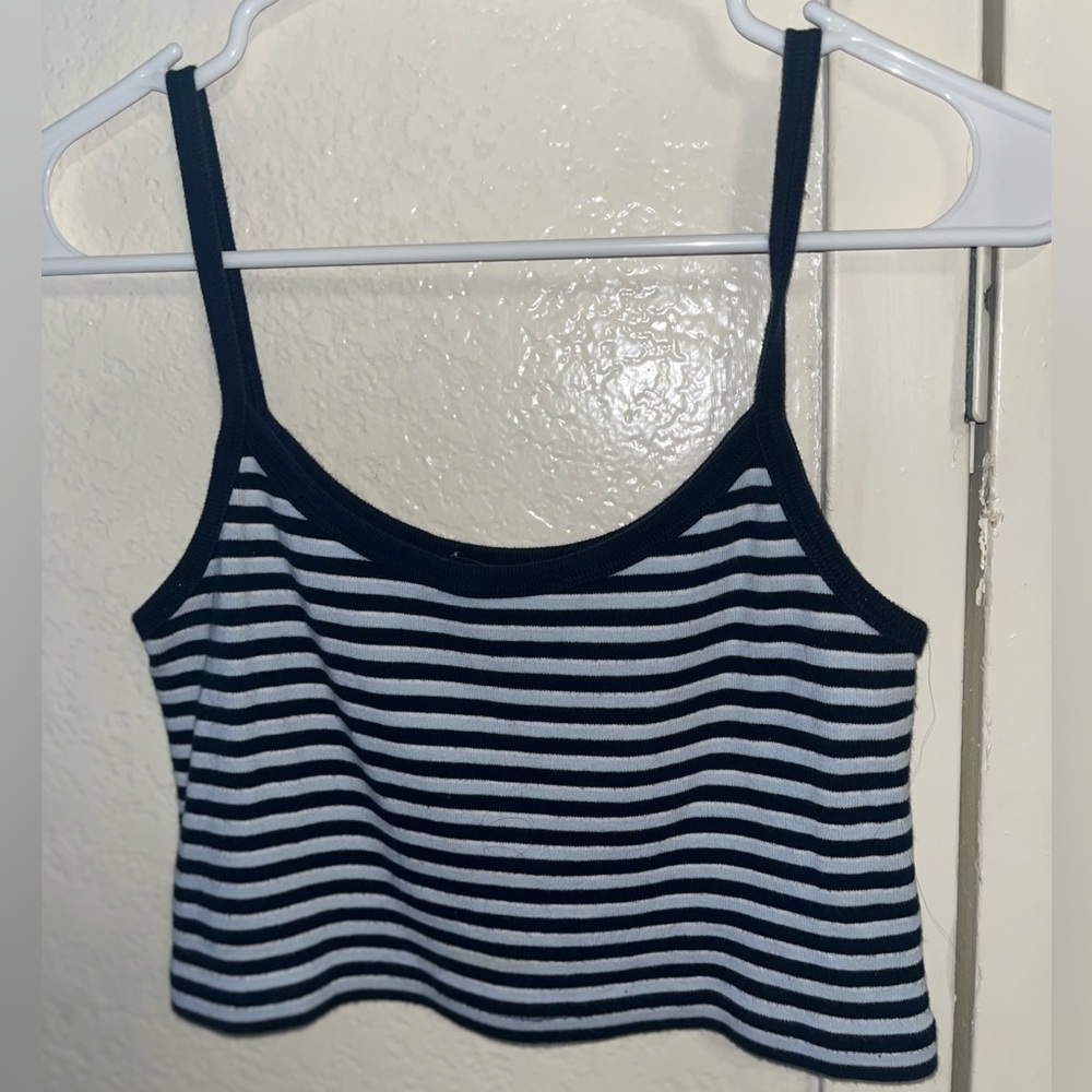 Navy blue and white stripped Brandy tank top